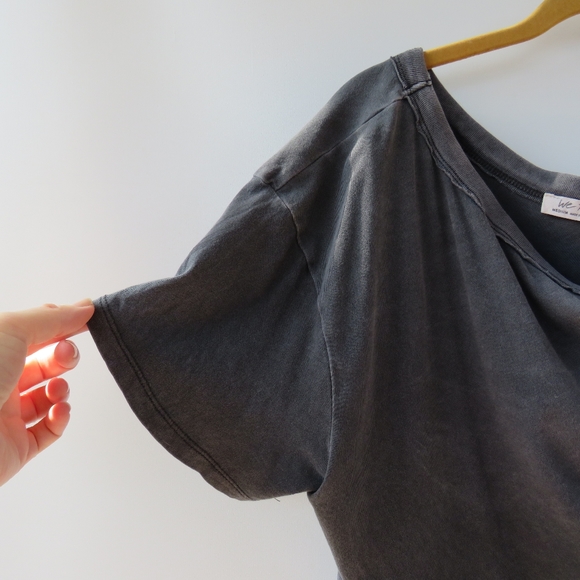 Free People We the Free Aubrey One Shoulder Graphite Gray T-Shirt - Picture 7 of 15